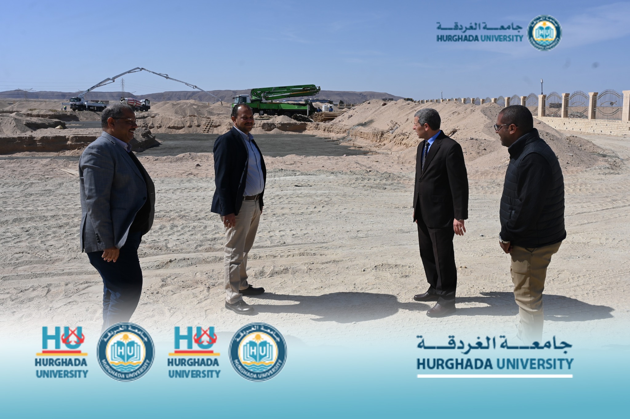 رئيس جامعة الغردقه يتفقد انشاء المدينه الجامعية الجديده