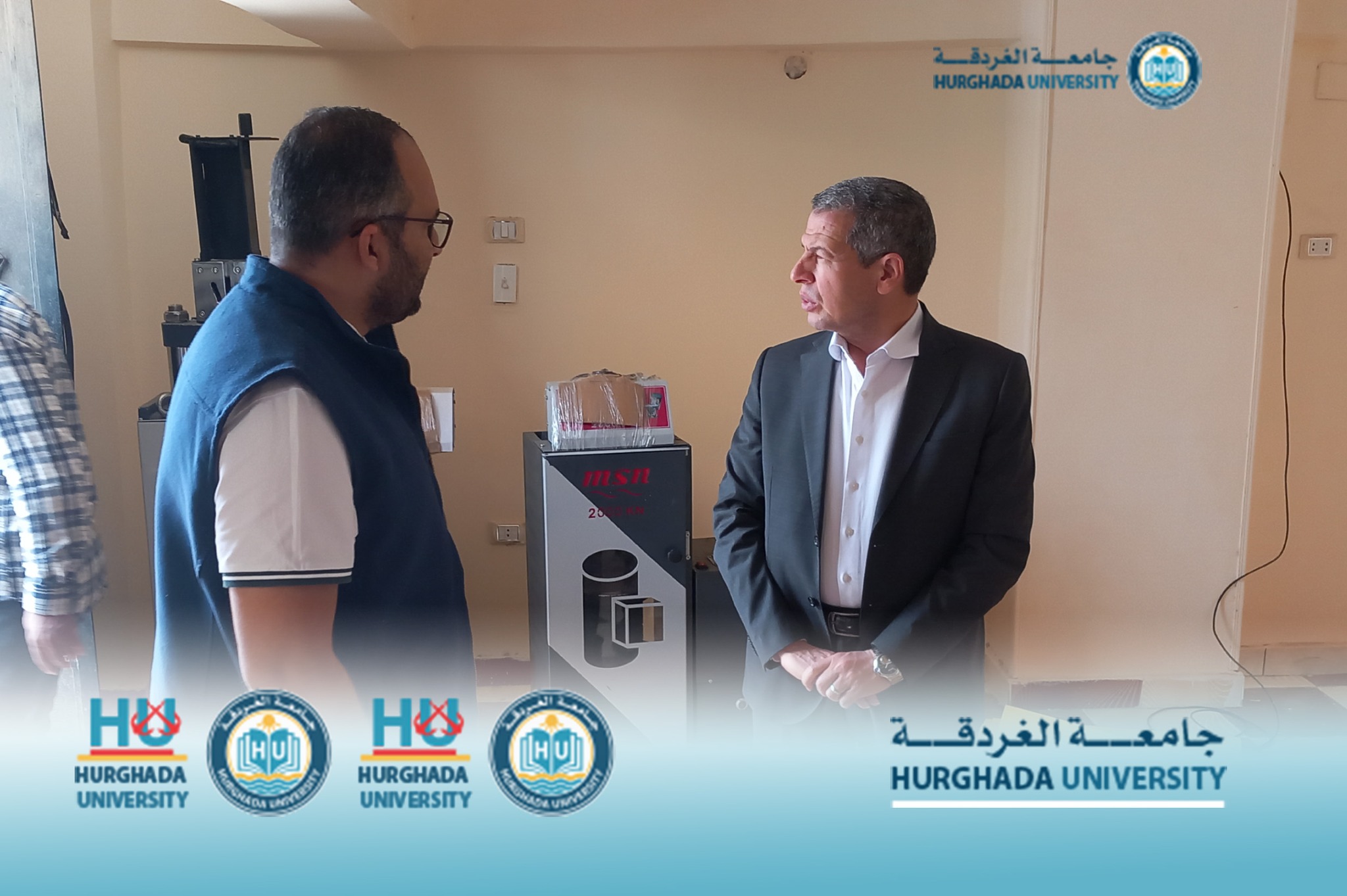 رئيس جامعة الغردقة يتفقد أعمال إنشاء معمل أبحاث التربة والأساسات ضمن خطط دعم الدور المجتمعي والتنموي للجامعة